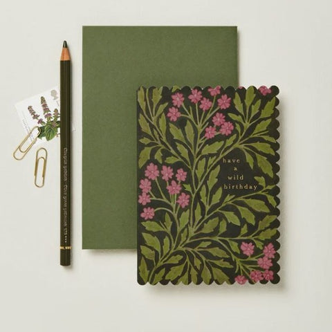 Green Flora Wild Birthday Card Wanderlust Paper Co