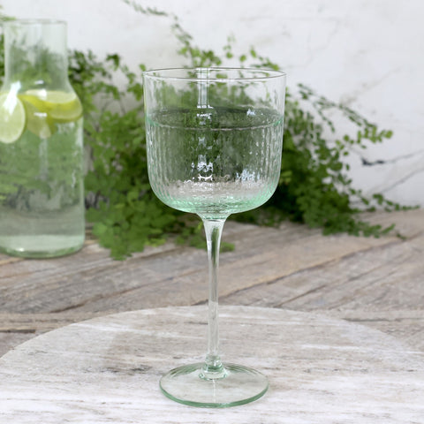Four Handcrafted Wine Glasses - Antique Green