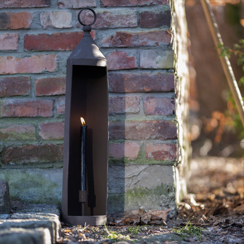 Tall Rust Finish Lantern for Dinner Candle