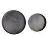 Set of Two Round Iron Trays - Antique Coal
