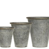 Set of Three Antique Zinc Planters