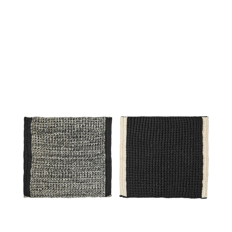 <strong>Set of Two Cotton Dishcloths from Broste Copenhagen - Black</strong>