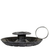 Antique Coal Metal Chamberstick or Wee Willie Winkie Candle-Holder