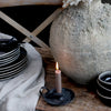 Antique Coal Metal Chamberstick or Wee Willie Winkie Candle-Holder