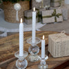 Clear Cut Glass Candlestick - Height 6.5cm