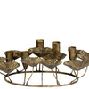 Antique Brass Leaf Low Candelabra