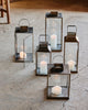 Lyon Antiqued Brass and Glass Lantern Range