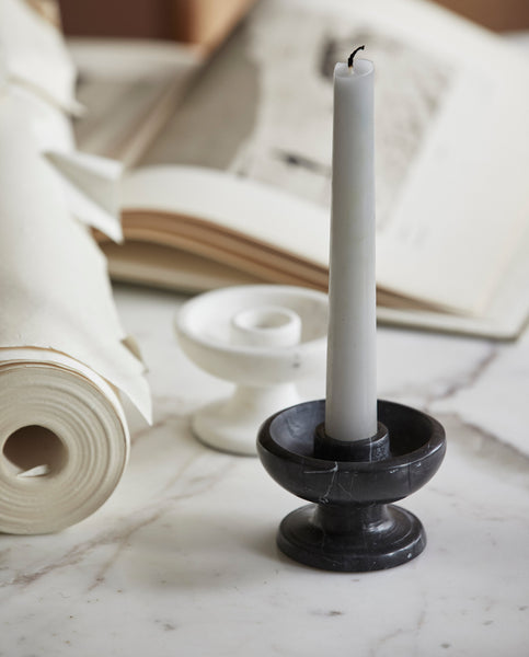 Felicity Marble Candle Holder - Black