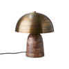 Fungi Table Lamp - Wood and Antique Brass Finish