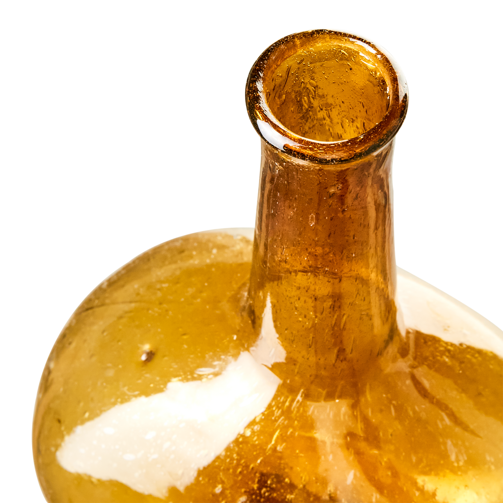 Set of Three Recycled Glass Vases Amber