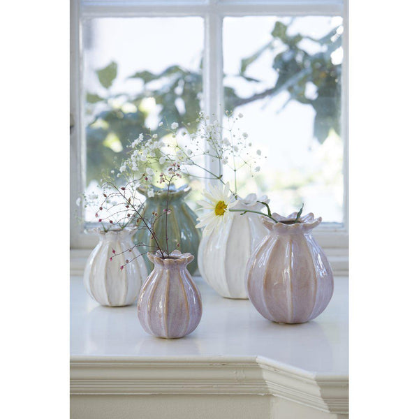 Pink Stoneware Seed Pod Shaped Vase - Two Size Options