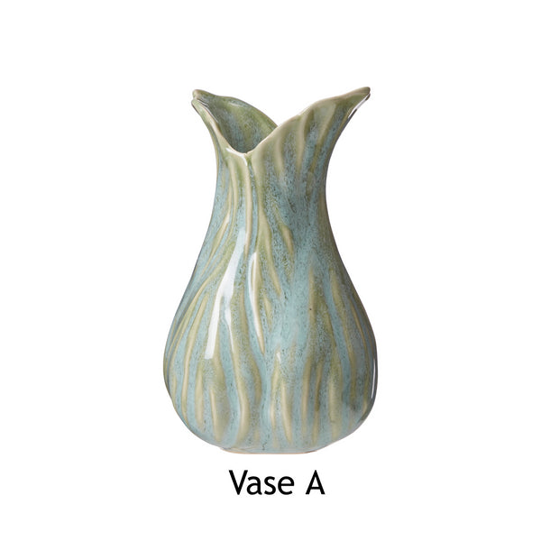 Mini Stoneware Bud Vase - Various Styles - Green