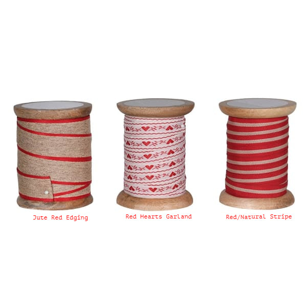 Red and Gold Ribbon - 10 Metre Spool - Various Styles – Greige Lifestyle
