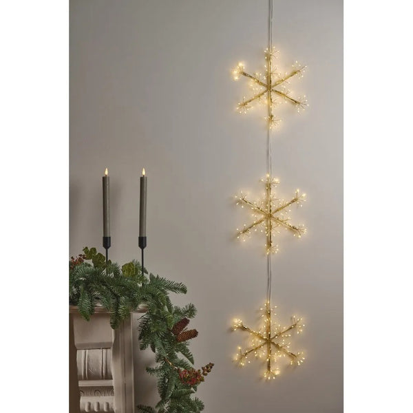 A Trio of LED Snowflakes