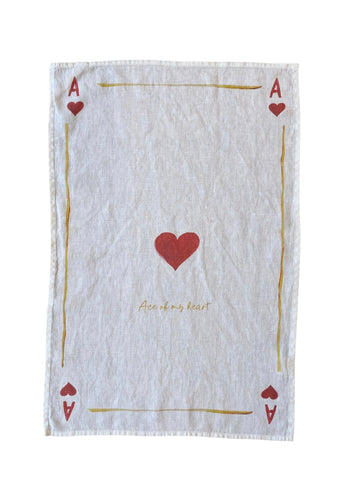 Ace of My Heart - Linen Tea Towel