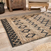 Black and Natural Eco Jute Rug - Various Size Options