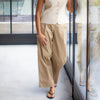 Amelia Cotton Trousers from Chalk - Dark Beige