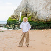 Amelia Cotton Trousers from Chalk - Dark Beige