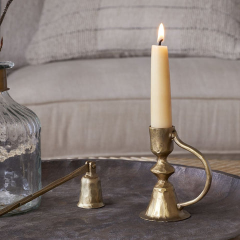 Antique Brass Candle Holder with Handle