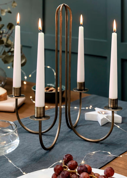 Antique Brass Cluster Candelabra for Four Candles