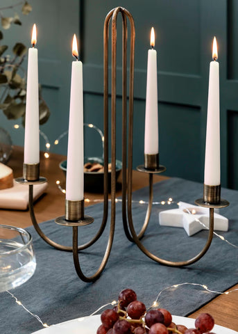 Antique Brass Cluster Candelabra for Four Candles