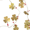 Antique Gold Clover and Red Beads Garland