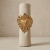Antique Gold Sacred Heart Napkin Ring - Set of Four