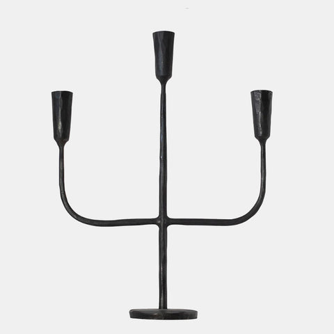 Ashraf Three Arm Iron Candelabra from Olsson & Jensen, Sweden - Black