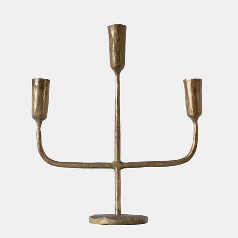 Ashraf Three Arm Iron Candelabra from Olsson & Jensen, Sweden - Gold