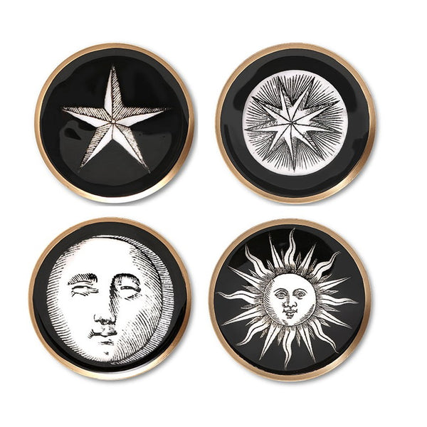 Enamelled Astroloty Coasters - Set of Four - Boncoeurs﻿