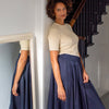 Audrey Pure Cotton Skirt from Chalk - Navy