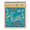 Long Matches in Square Letterpress Printed Matchbox The Stag