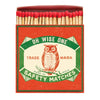 Long Matches in Square Luxury Letterpress Printed Matchbox