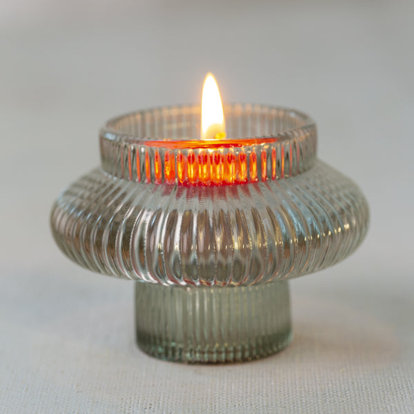 Glass Hybrid Tealight or Dinner Candle Holder - Large