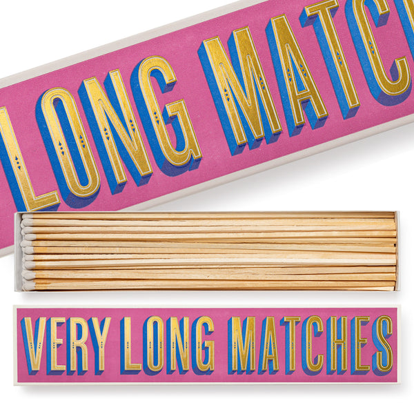 Extra Long Matches in Long Letterpress Printed Luxury Matchbox
