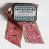 Mini Hand-Printed Silk Bandeau Scarf in Decorative Reusable Tin - Camelia Fuchsia