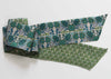 Hand-Printed Silk Bandeau Scarf in Tin - Morea Blue