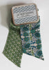 Hand-Printed Silk Bandeau Scarf in Tin - Morea Blue
