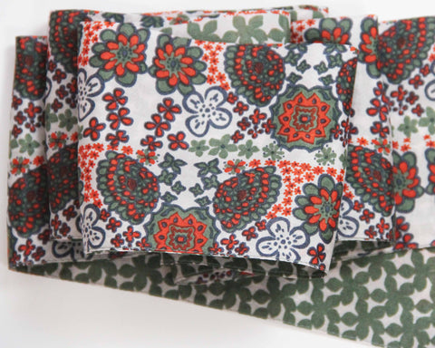 Mini Hand-Printed Silk Bandeau Scarf in Decorative Reusable Tin - Morea Orange