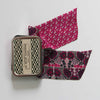 Mini Hand-Printed Silk Bandeau Scarf in Decorative Reusable Tin - Morea Fuchsia