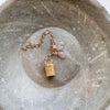 Bell Decoration with Pink Glass Beads and Semi-Precious Stones