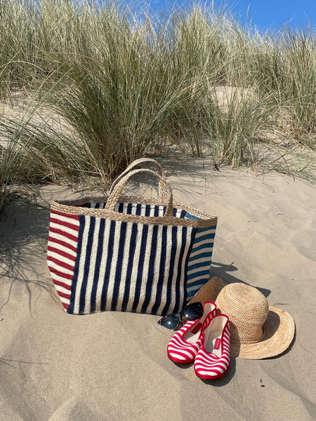 Navy Beni Bag - Large - Braided Rug Company