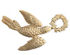 Brass Dove with Wreath in Beak Hanging Ornament