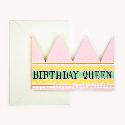 Birthday Queen Party Hat Card
