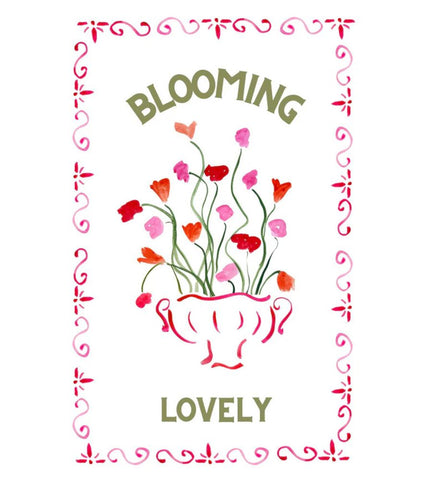 Blooimg Lovely - Flowers - Linen Tea Towel