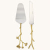 Recycled Brass Blossom Cake Serving Set