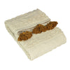 Woven Cotton Throw with Ochre Tassels