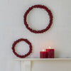 Red Wooden Bead Wreath - Two Sizes