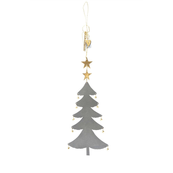 Brass Christmas Tree with Bells Hanging Decoration - Walther & Co