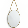 Brass Edged Hanging Mirror with Chain - Oval